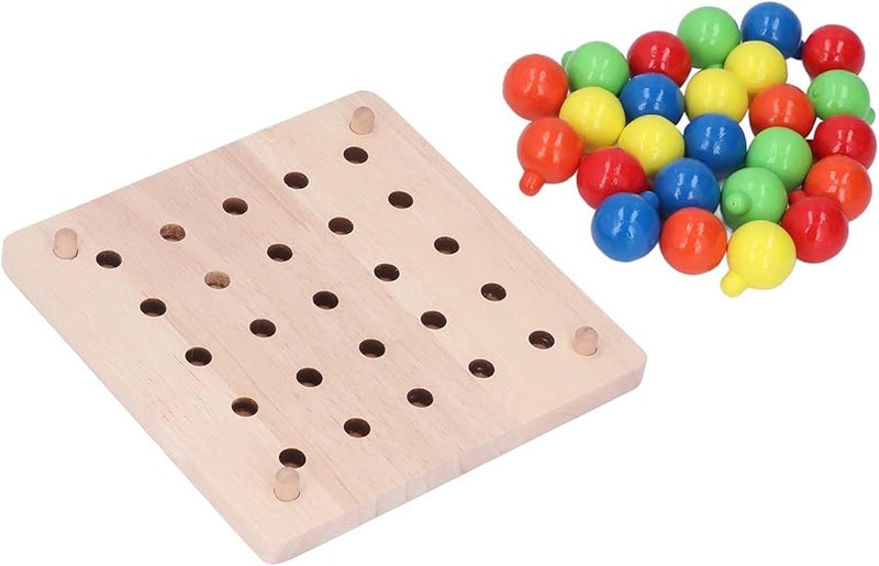 لعبة أحجية أظافر الفطر مع 25 خرزة و10 بطاقات، لعبة تعليمية مطابقة الألوان للأطفال بعمر 3 سنوات - Image 2